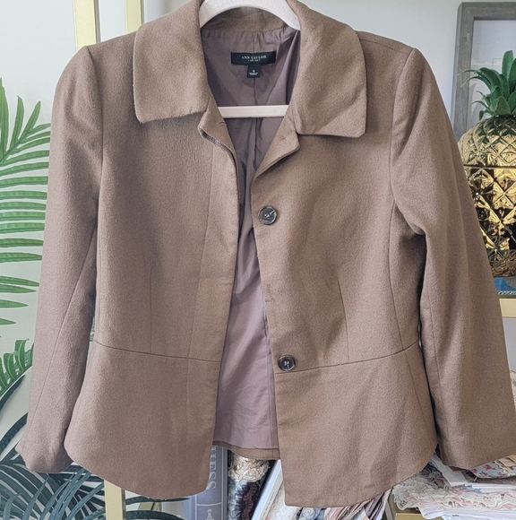 Ann Taylor Brown Women's Wool Blazer / Jacket - Women's Size 4 - Picture 3 of 5